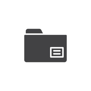 Klasör simge vektör, düz işareti, üzerinde beyaz izole katı piktogram dolu. Office dosyaları belge simgesi, logo illüstrasyon.