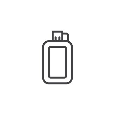 Su şişesi satırı simgesi, vektör işareti, anahat üzerinde beyaz izole doğrusal stil piktogram. Sembol, logo illüstrasyon. Düzenlenebilir kontur