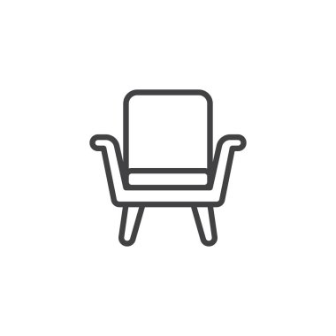 Koltuk anahat simgesi. Mobil kavramı ve web tasarım için doğrusal stili işaret. Sandalye basit çizgi vektör simgesi. Sembol, logo illüstrasyon. Piksel mükemmel vektör grafikleri