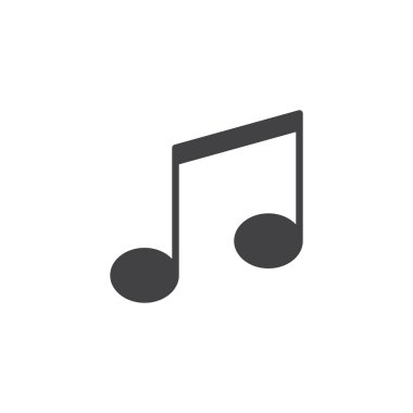 Müzik notu simge vektör, düz işareti, üzerinde beyaz izole katı piktogram dolu. Müzik notlar sembolü, logo illüstrasyon.