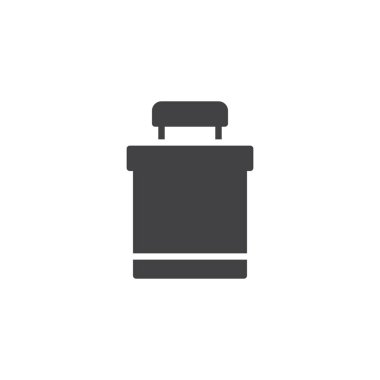 Kova vektör simge sulama. Mobil kavramı ve web tasarım için düz işareti dolu. Kova basit katı simgesi. Sembol, logo illüstrasyon. Piksel mükemmel vektör grafikleri