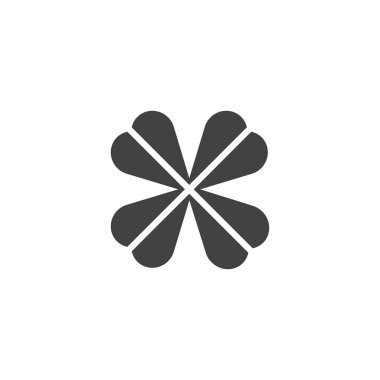 Yonca simge vektör oyun, düz işareti, üzerinde beyaz izole katı piktogram dolu. Sembol, logo illüstrasyon.