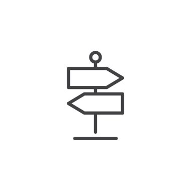 Tabelasını satırı simgesi, anahat vektör işareti üzerinde beyaz izole doğrusal stil piktogram. Yön işaretçi simgesi, logo illüstrasyon. Düzenlenebilir kontur