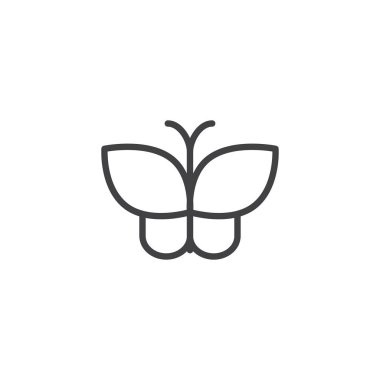 Kelebek anahat simgesi. Mobil kavramı ve web tasarım için doğrusal stili işaret. Böcek basit çizgi vektör simgesi. Sembol, logo illüstrasyon. Piksel mükemmel vektör grafikleri