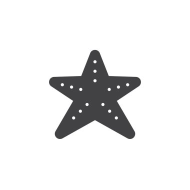 Deniz yıldızı simge vektör. Mobil kavramı ve web tasarım için düz işareti dolu. basit katı simgesi. Sembol, logo illüstrasyon. Piksel mükemmel vektör grafikleri