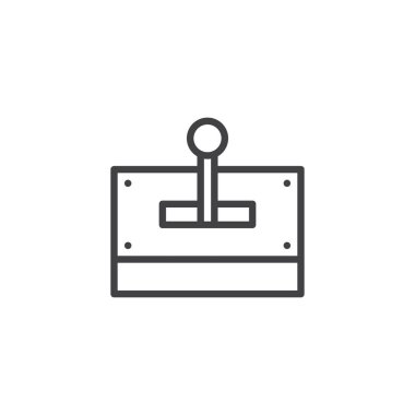 Mekanik kolu anahat simgesi. Mobil kavramı ve web tasarım için doğrusal stili işaret. Vites kolunu düz çizgi vektör simgesi. Sembol, logo illüstrasyon. Piksel mükemmel vektör grafikleri