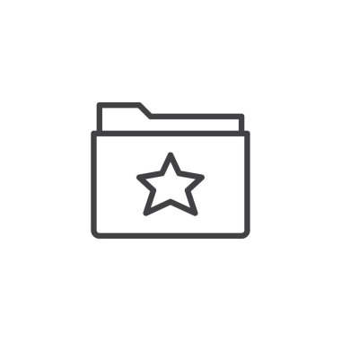 Sık kullanılan klasör satırı simgesi, anahat vektör işareti üzerinde beyaz izole doğrusal stil piktogram. Sembol, logo illüstrasyon. Düzenlenebilir kontur