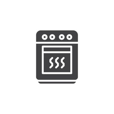 Fırın vektör simgesi. Mobil kavramı ve web tasarım için düz işareti dolu. Basit katı simgesi soba. Sembol, logo illüstrasyon. Piksel mükemmel vektör grafikleri