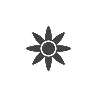 Çiçek vektör simgesi. Mobil kavramı ve web tasarım için düz işareti dolu. Eskrim basit katı simgesi. Sembol, logo illüstrasyon. Piksel mükemmel vektör grafikleri