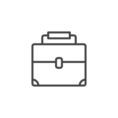 Evrak Çantası'nı anahat simgesi. Mobil kavramı ve web tasarım için doğrusal stili işaret. Bavul basit çizgi vektör simgesi. Sembol, logo illüstrasyon. Piksel mükemmel vektör grafikleri