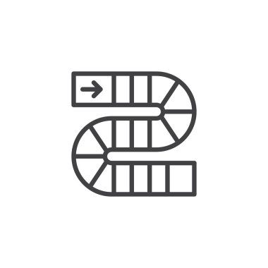 Yolu oyununu anahat simgesi. Mobil kavramı ve web tasarım için doğrusal stili işaret. basit çizgi vektör simgesi. Sembol, logo illüstrasyon. Piksel mükemmel vektör grafikleri