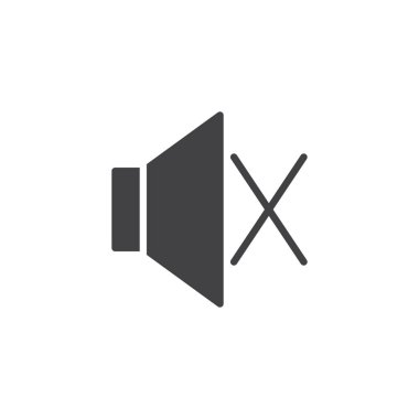 Hoparlör ses simge vektör, dolu düz işareti, katı piktogram beyaz izole kapatmak. Sembol, logo illüstrasyon ses.