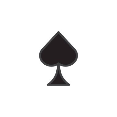 Casino maça takım elbise dolu anahat simgesini, çizgi vektör işareti, üzerinde beyaz izole doğrusal renkli sembol. Sembol, logo illüstrasyon. Piksel mükemmel vektör grafikleri