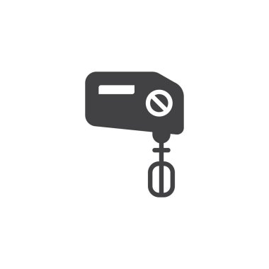 El mikseri vektör simgesi. Mobil kavramı ve web tasarım için düz işareti dolu. Çırpıcı basit katı simgesi. Sembol, logo illüstrasyon. Piksel mükemmel vektör grafikleri