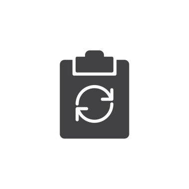 Pano okları simge vektör, geri dönüşüm ile düz işareti, üzerinde beyaz izole katı piktogram dolu. Dosya simgesi, logo illüstrasyon Yenile.