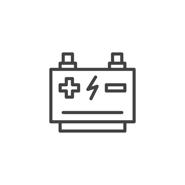 Ikona Baterie Obrys Vozu Lineární Styl Znak Pro Mobilní Koncepce — Stockový vektor