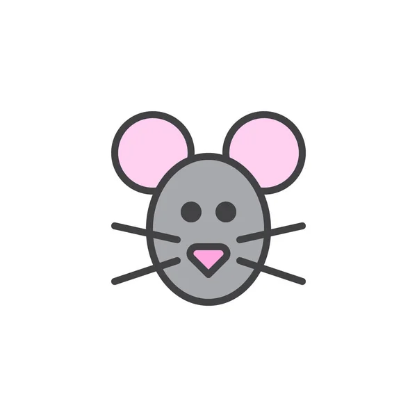 Ikon Garis Besar Berisi Kepala Tikus Tanda Vektor Garis Piktogram - Stok Vektor