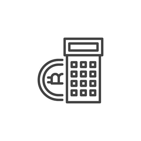 Bitcoin Kalkulator Ikonę Konturu Styl Liniowy Znak Dla Mobilnych Koncepcji — Wektor stockowy