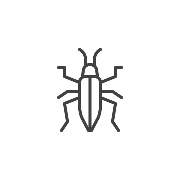 南京虫線アイコン アウトライン ベクトル記号 直線的なスタイルのピクトグラムが白で隔離 Chinch のシンボル ロゴの図 編集可能なストローク — ストックベクタ