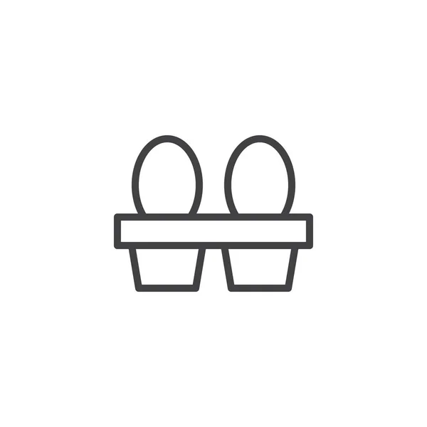 Иконка Линии Упаковки Яйца Контур Векторного Знака Пиктограмма Линейного Стиля — стоковый вектор