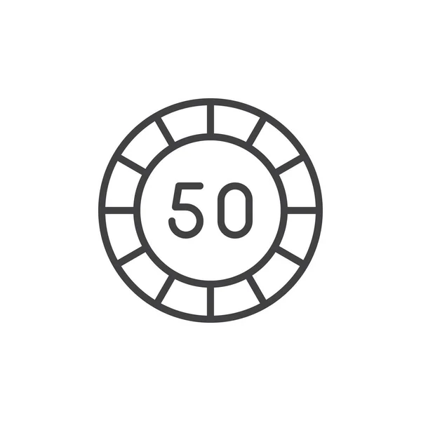 Иконка Линии Покера Очертания Векторного Знака Пиктограмма Линейного Стиля Выделенная — стоковый вектор