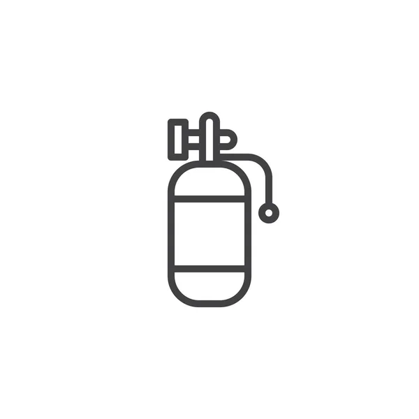 气罐轮廓图标 线性风格符号的移动概念和网页设计 潜水钢瓶简单的线矢量图标 徽标插图 像素完美矢量图形 — 图库矢量图片