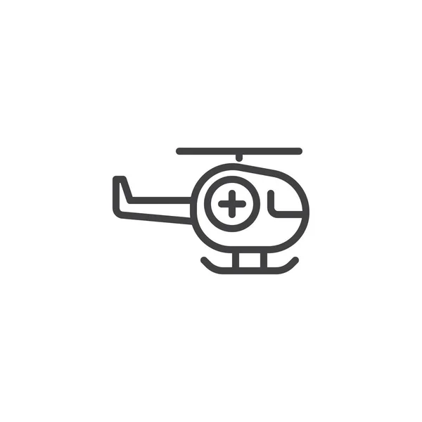 Піктограма Лінії Вертольота Векторний Знак Контуру Піктограма Лінійного Стилю Ізольовані — стоковий вектор