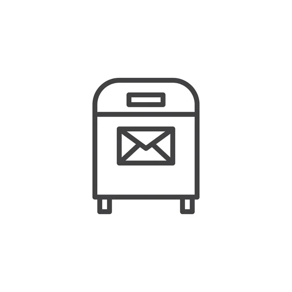 Poštovní Krabice Řádku Ikonu Obálky Nastínit Vektor Znamení Lineární Styl — Stockový vektor