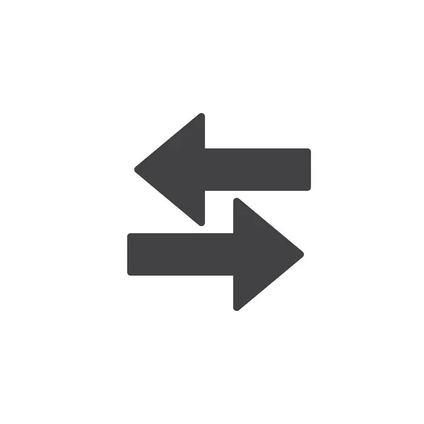 矢印左右のアイコン ベクトルはいっぱいフラット記号 白で隔離固体のピクトグラムです 取引所のシンボル ロゴの図 — ストックベクタ