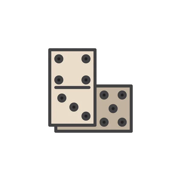 Παιχνίδι Ντόμινο Γεμάτο Εικονίδιο Διάρθρωσης Σημάδι Διάνυσμα Γραμμή Γραμμική Πολύχρωμο — Διανυσματικό Αρχείο