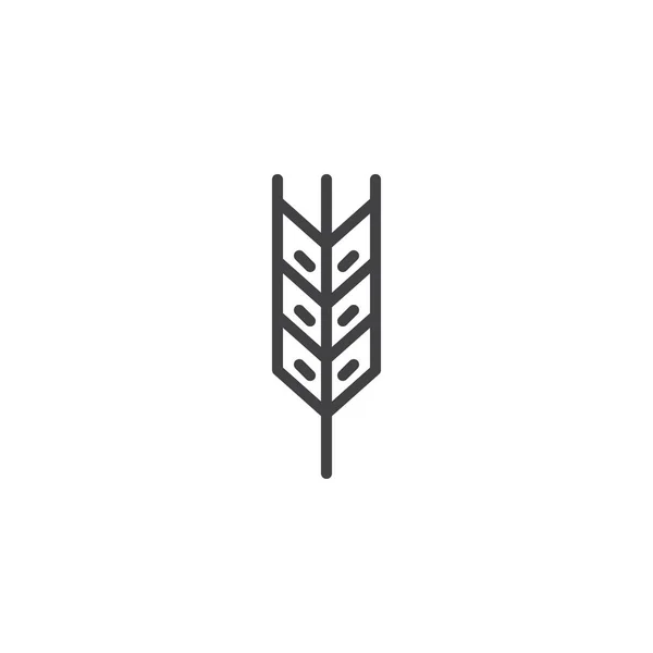 麦子轮廓图标的耳朵 线性风格符号的移动概念和网页设计 小麦简单的线向量图标 徽标插图 像素完美矢量图形 — 图库矢量图片