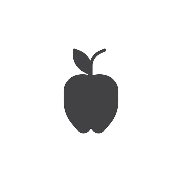 Icono Fruta Manzana Vector Lleno Signo Plano Pictograma Sólido Aislado — Vector de stock