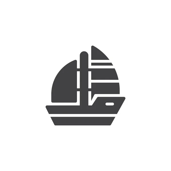 Jachtě Člun Vektorové Ikony Plné Ploché Znamení Pro Mobilní Koncepce — Stockový vektor