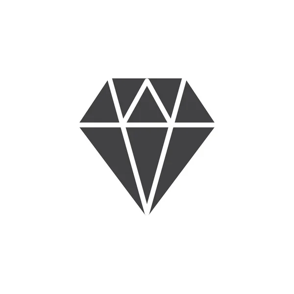 Vettore Icona Diamante Segno Piatto Riempito Pittogramma Solido Isolato Bianco — Vettoriale Stock