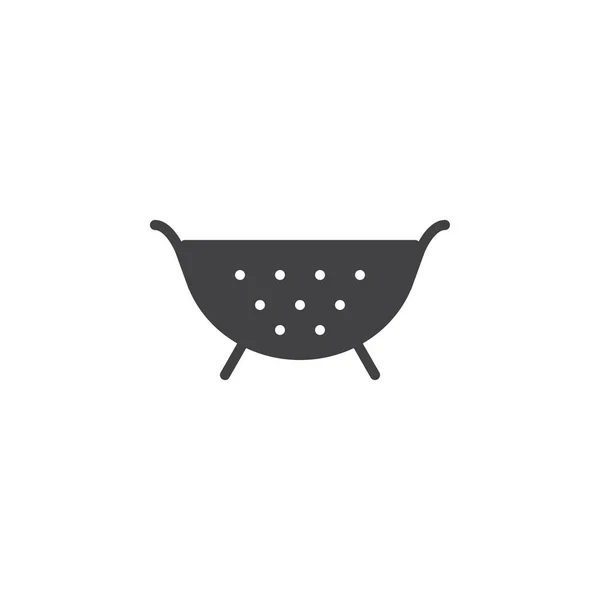 Kitchen Strainer Icon Vector Filled Flat Sign Solid Pictogram Isolated — Stock Vector