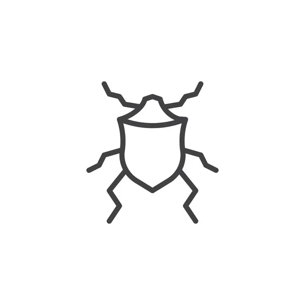 Beetle Insect Line Icon Outline Vector Sign Linear Style Pictogram — Stock Vector