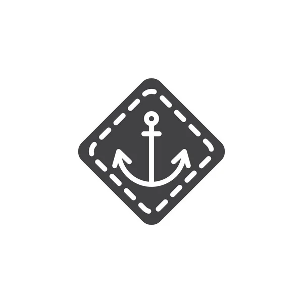 锚点徽标矢量图标 填充平面符号的移动概念和网页设计 海洋简单的固体图标 徽标插图 像素完美矢量图形 — 图库矢量图片