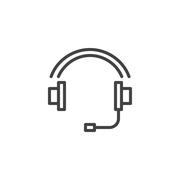 Icono Línea Auriculares Signo Vector Contorno Pictograma Estilo Lineal Aislado — Vector de stock