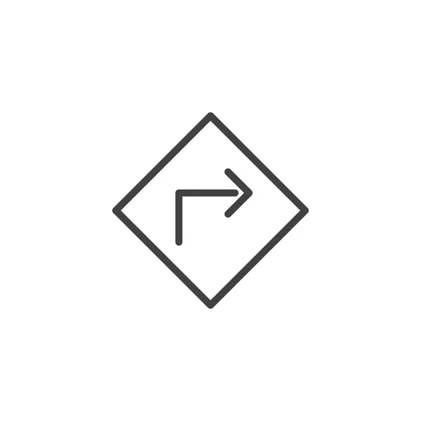 Pfeilzeilensymbol Nach Rechts Umrissvektorzeichen Lineares Piktogramm Auf Weiß Isoliert Symbol — Stockvektor