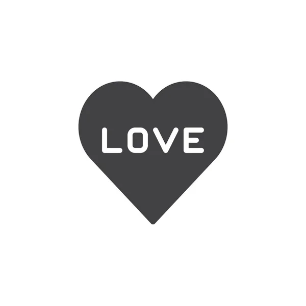 Αγάπη Καρδιά Εικονίδιο Διάνυσμα Γεμάτο Σημάδι Επίπεδη Σταθερή Εικονόγραμμα Απομονωθεί — Διανυσματικό Αρχείο