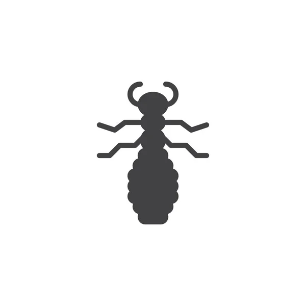 ノミ虫のアイコン ベクトルはいっぱいフラット記号 白で隔離固体のピクトグラムです シラミのシンボル ロゴの図 — ストックベクタ