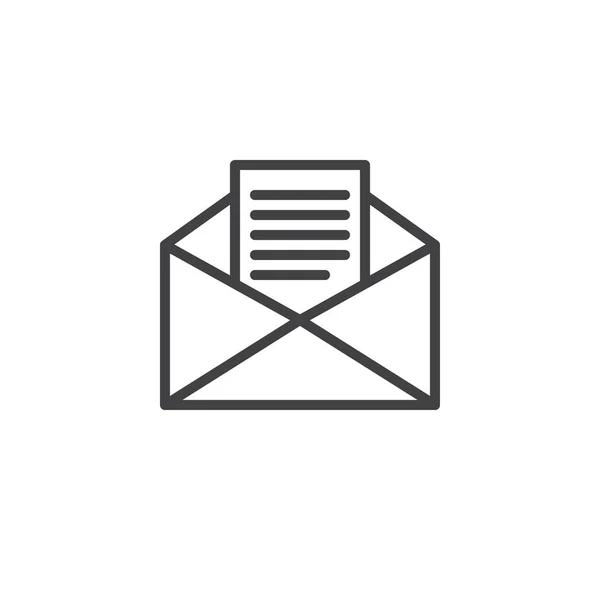 Otevřete Řádku Ikona Obálky Mail Nastínit Vektor Znamení Lineární Styl — Stockový vektor