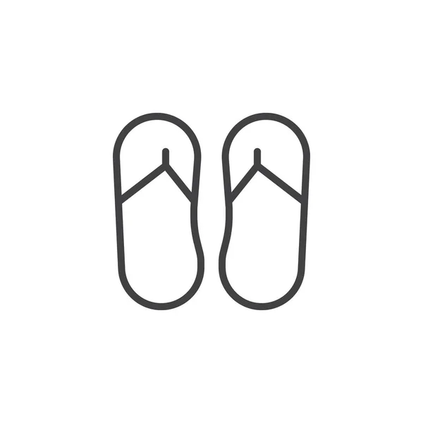 Flip Flops Outline Icon Tanda Gaya Linier Untuk Konsep Mobile - Stok Vektor