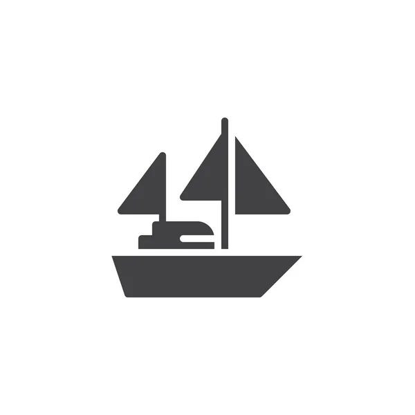 Yacht Mit Segel Vektor Symbol Gefüllte Flache Schilder Für Mobiles — Stockvektor