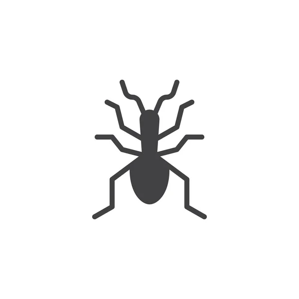 Böcek Simge Vektör Düz Işareti Üzerinde Beyaz Izole Katı Piktogram — Stok Vektör