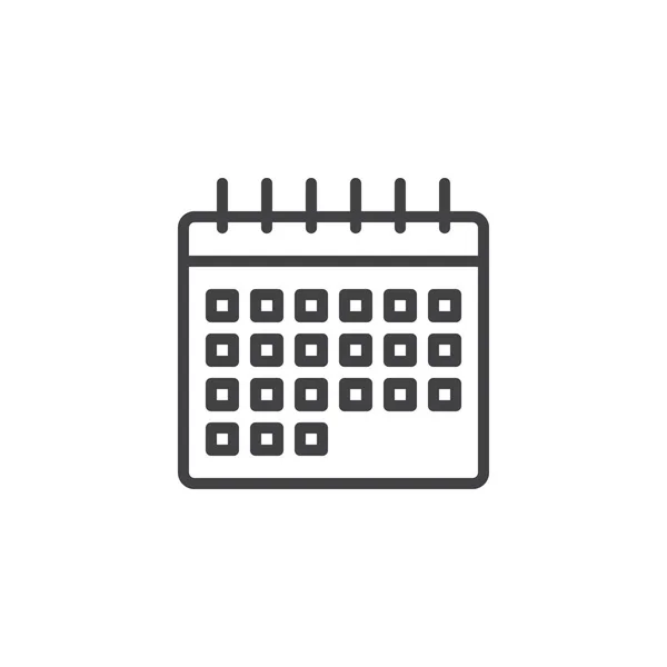 Icône Calendrier Signe Style Linéaire Pour Concept Mobile Web Design — Image vectorielle