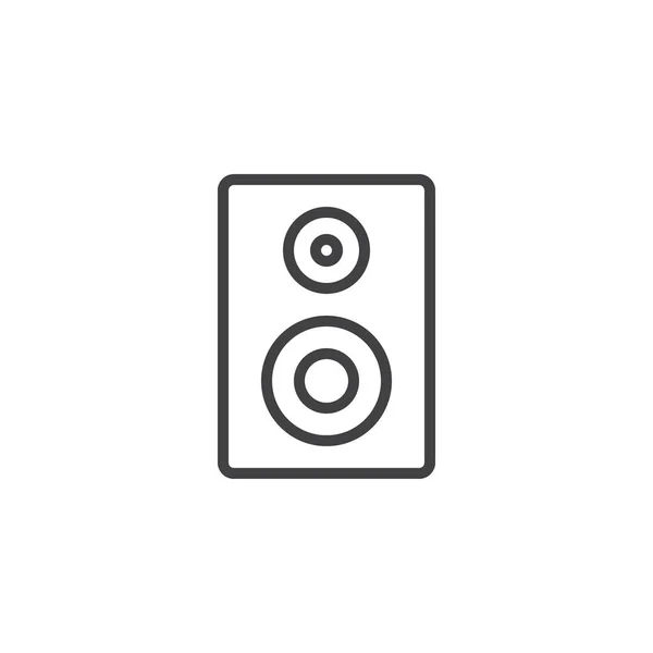 音響スピーカー線のアイコン アウトライン ベクトル記号 直線的なスタイルのピクトグラムが白で隔離 スピーカー ステレオ システム シンボル ロゴの図 編集可能なストローク — ストックベクタ