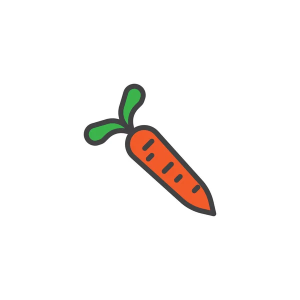 Ikon Ukiran Sayuran Wortel Tanda Vektor Garis Piktogram Berwarna Linier - Stok Vektor