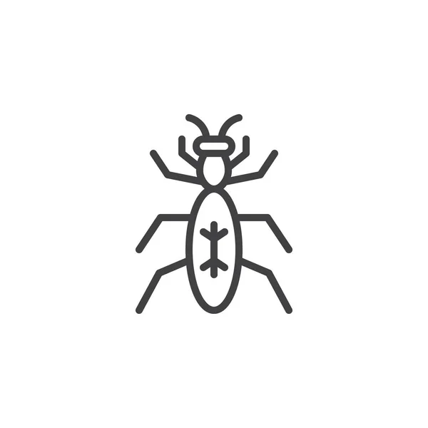 Bug Insect Lijn Pictogram Schetsen Van Vector Teken Lineaire Stijl — Stockvector