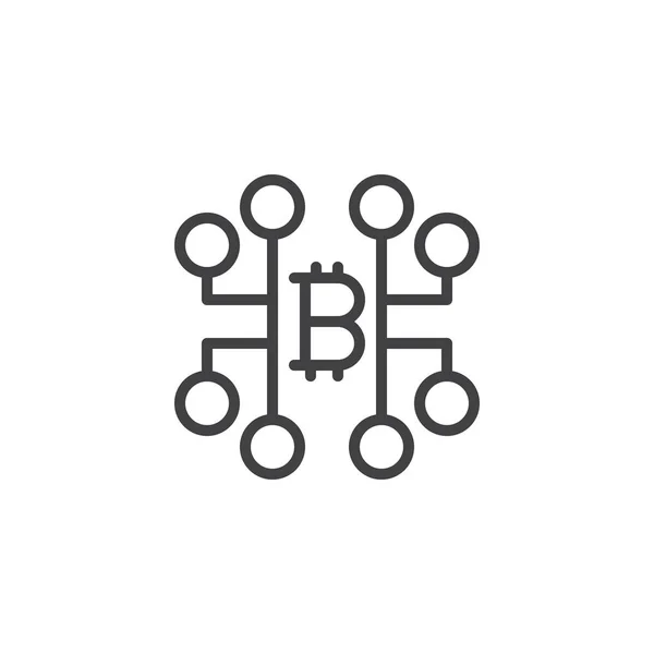 Bitcoin Mining Farm Line Symbol Umriss Vektor Zeichen Linearen Stil — Stockvektor